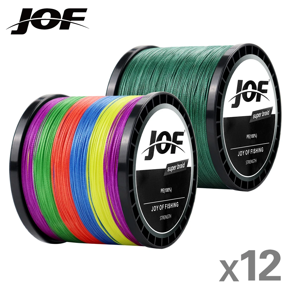 

JOF 12 Strands 1000M 500M 300M X12 Braided Fishing Line PE Sea Saltwater Fishing Weaves Super Strong Power 33-149.9LB