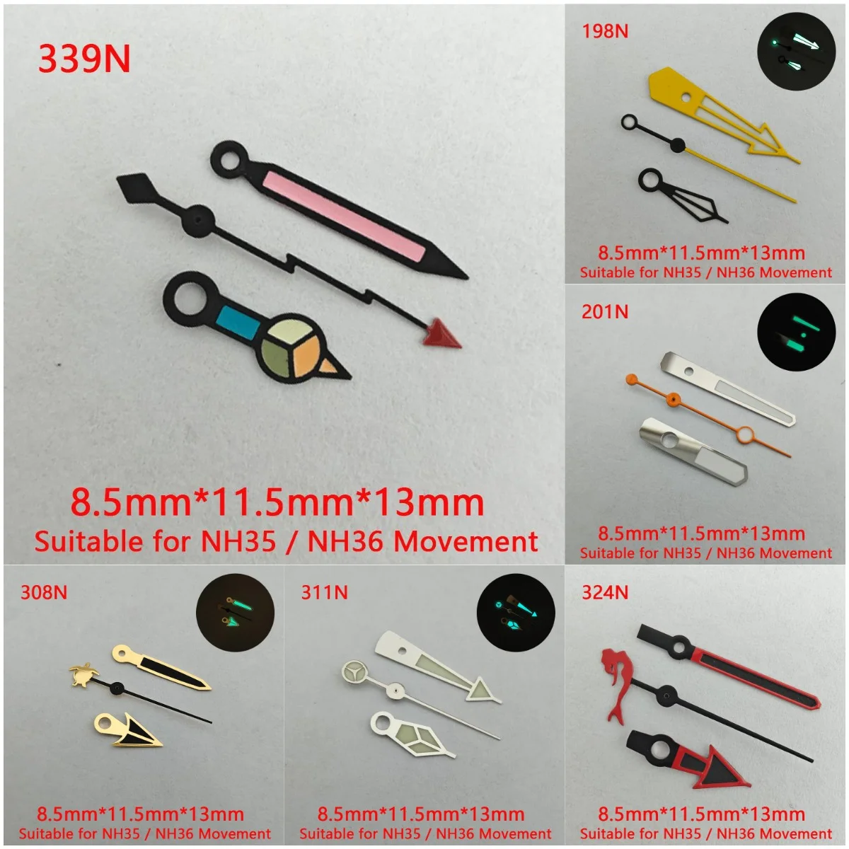 NH35 hands NH36 часы руки зеленые светящиеся стрелки роскошные игла nh35