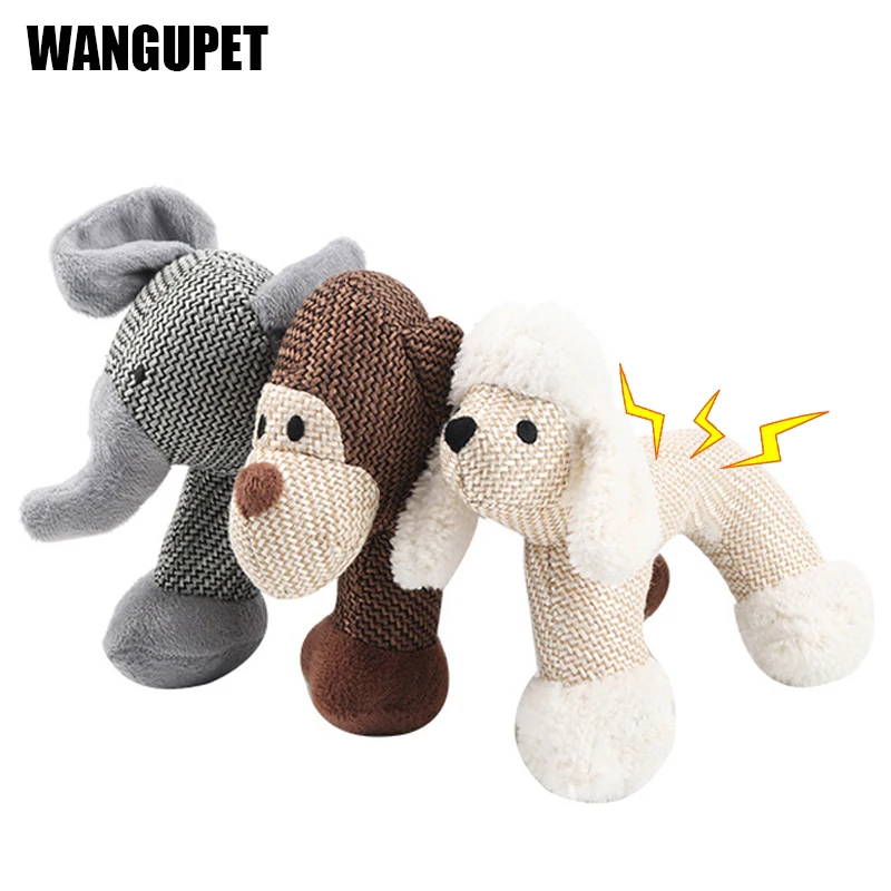 

Squeak Pet Toys Corduroy Chewing Bite Resistant Dogs Toy Animal Shape Plush Dog Cat Toy Pet Supplies for Small Medium Dogs