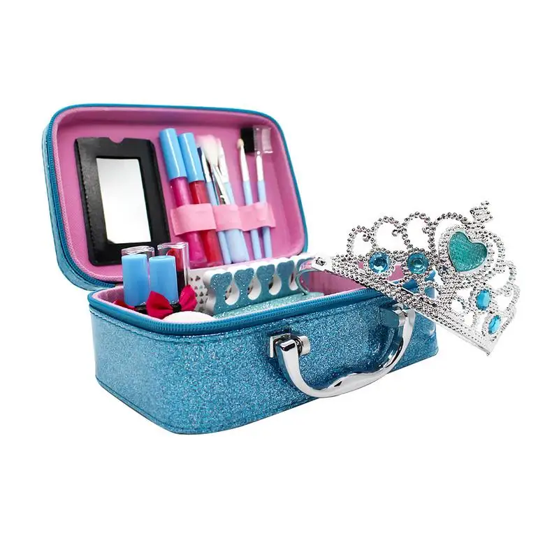 

21 Pcs Kids Makeup Kit For Girl Washable Makeup Kit For Little Girls Princess Girls Play Game Halloween Christmas Birthday Party