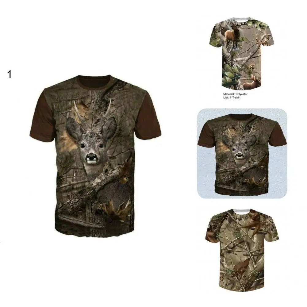 

Fantastic Men Shirt 3D Print Crew Neck All Match Camouflage Men T-shirt