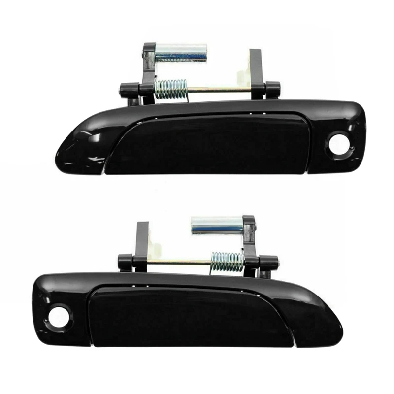 

2Pc Front Exterior Outside Door Handles Set Black LH RH New For 2001-2005 Honda Civic Sedan