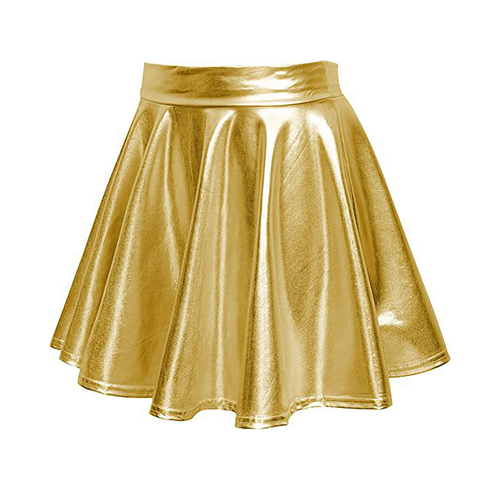 

Женская металлическая гофрированная юбка, танцевальный зал, сценический костюм для выступлений, Повседневная Женская Клубная одежда для в...