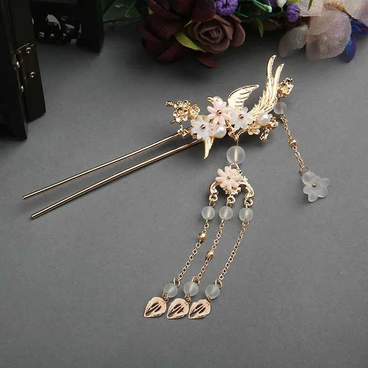 Золотые металлические шпильки для волос вилки китайские ретро модные U-образные