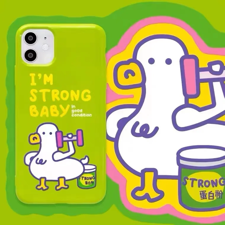 

ins cartoon duck is suitable for oppoa52 mobile phone case a36/a72 protective cover a8 new a93/a11x trendy reno5/6/7 soft silico