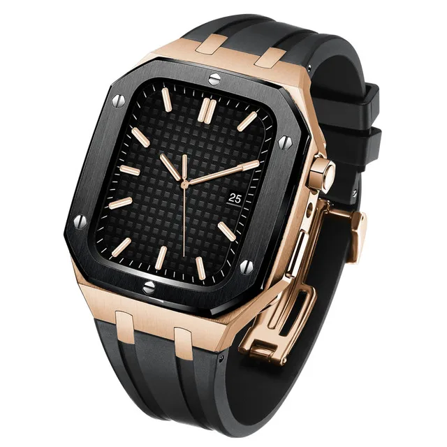 Luxury Stainless Steel Strap for Apple Watch Band 45mm 44mm 42mm For iWatch Series 7 6 5 4 3 2 Rubber Watchband Metal Bracelet