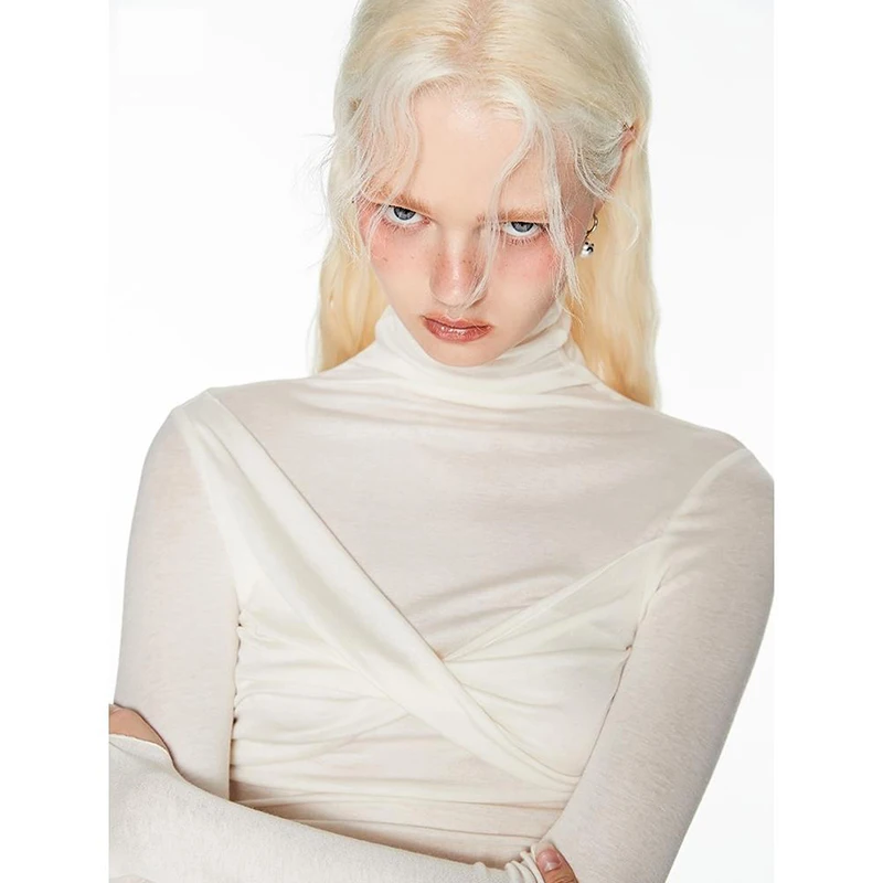 

Женский свитер с длинным рукавом MsPretty, хлопковый пуловер 2022, весенний свитер, Короткие топы, узкий коричневый и белый джемпер, женская одежд...