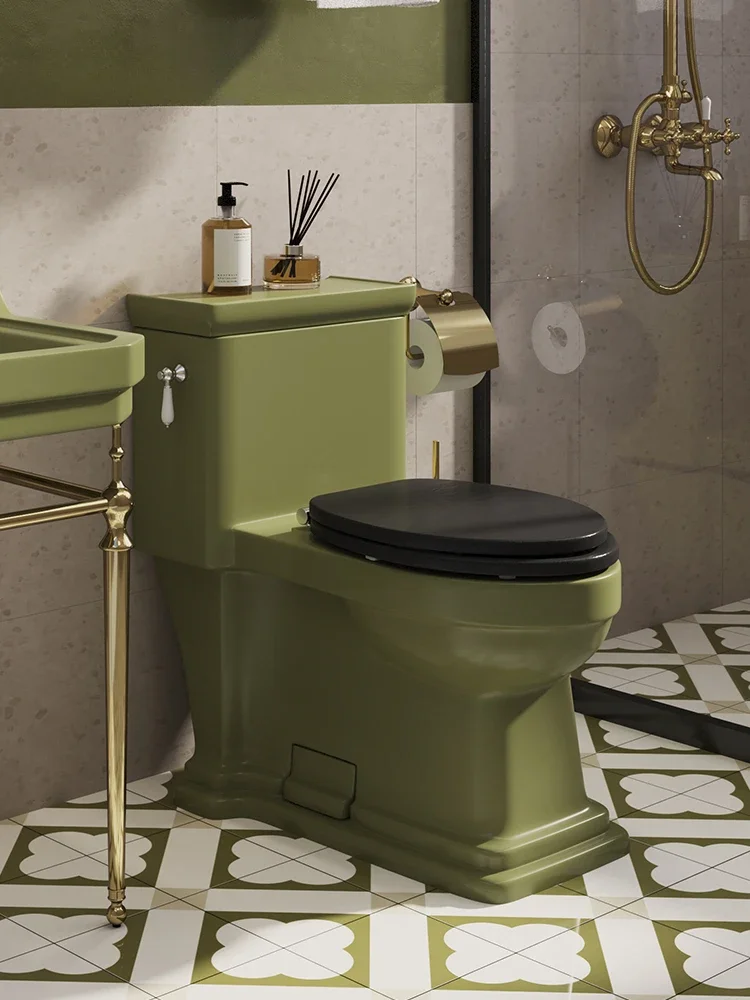 

Grass Green Retro Toilet American Toilet Siphon Toilet Personality Creative and Classical Household Toilet