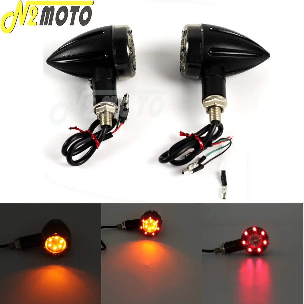 

Motorcycle 12V LED Turn Signal Blinker 3 in 1 SMR Indicator Taillight Flasher For Harley Cafe Racer Bobber Custom Brake Lamp