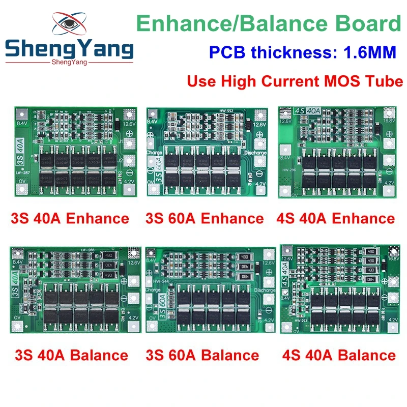 Плата защиты зарядного устройства для литий-ионных аккумуляторов 3S 4S ...