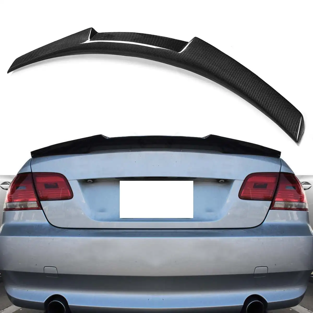 

P/M4/PSM Real Carbon Fiber Car Rear Trunk Spoiler Lid Extension For BMW E92 M3 2DR Coupe 335i 328i 2007-2013 Rear Tail Wing Lip