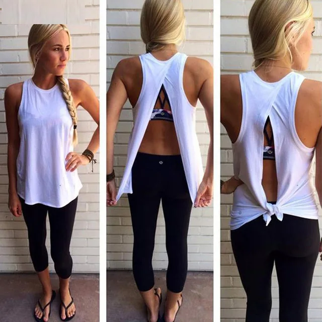 

Tank Top Irregular Summer Tops Sexy Women Back Split T-Shirts Sleeveless Tank O Neck Camisole White Femme Tops Clubwear