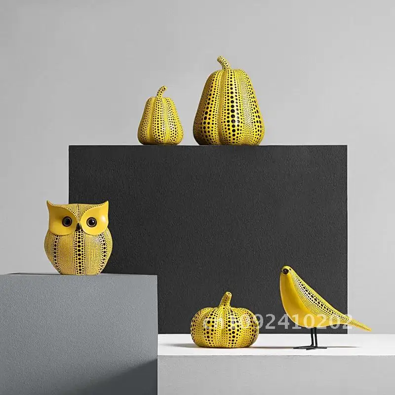 Тыква Kusama Yayoi домашняя современная скульптура в горошек сова украшения для