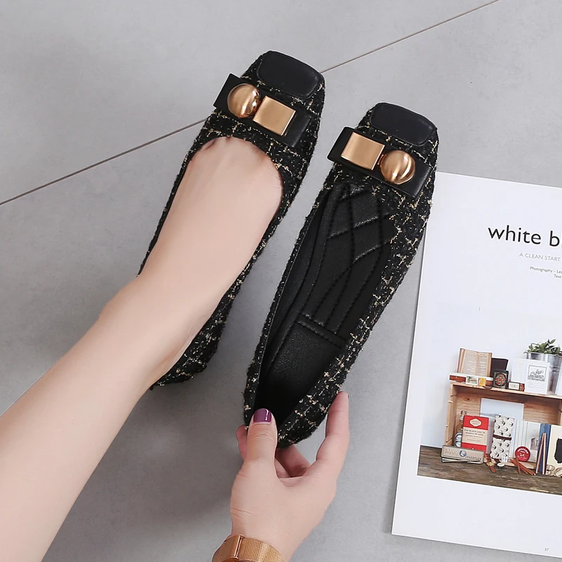 Hot Selling Plus Size 41-44 Women's Pumps Flat Ladies Luxury Shoes