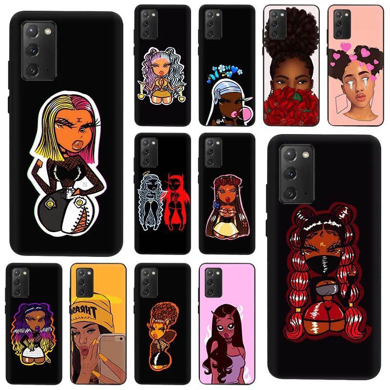 Для Samsung Note 20 Ультра 10 9 8 черная девочка меланина попсовое чехол для телефона M33 M23