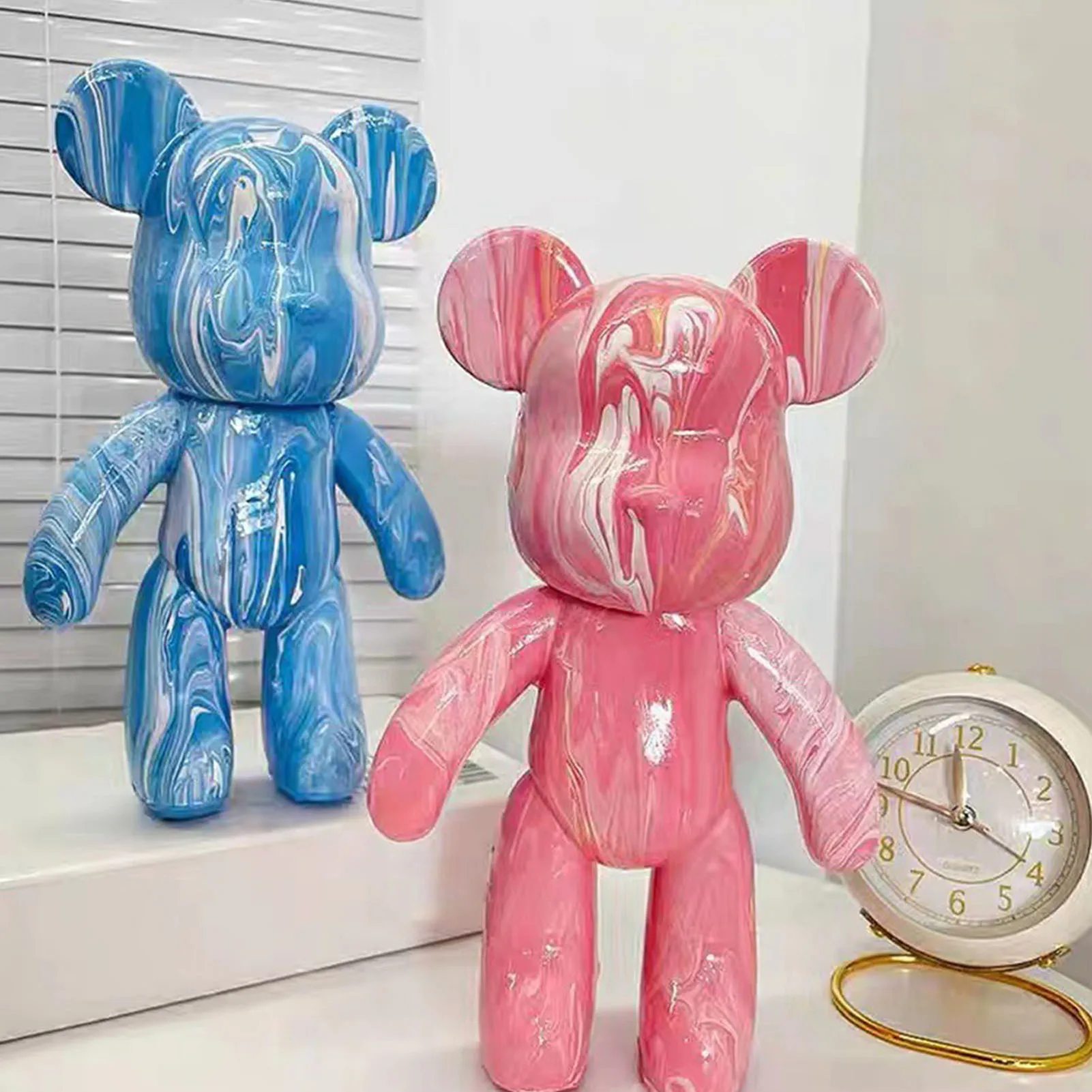 

DIY Painting Violence Bear Handmade Parent-Child Toy DIY Painting Fluid Bear Creative Decoration Home Decoration Trend Bear Doll