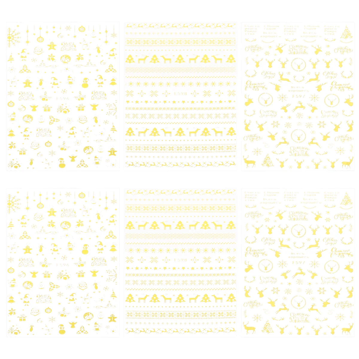 

6 Sheets Christmas Nail Sticker Stamping Nail Manicure Stickers for Girl