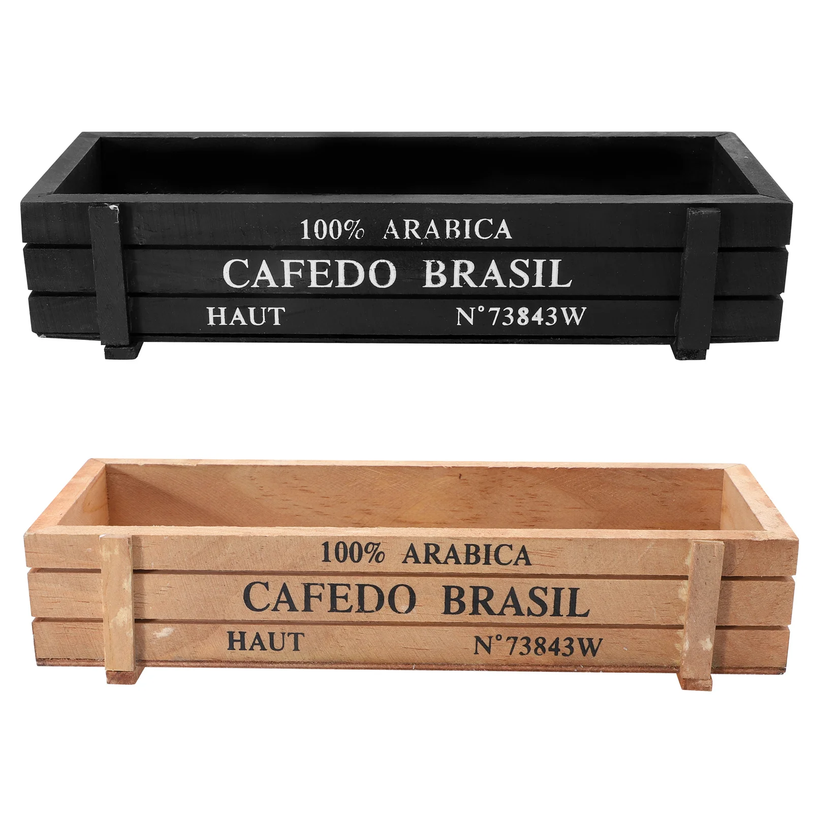 

2pcs Desktop Wooden Storage Box Storage Tray Organizer for Succulent Plants