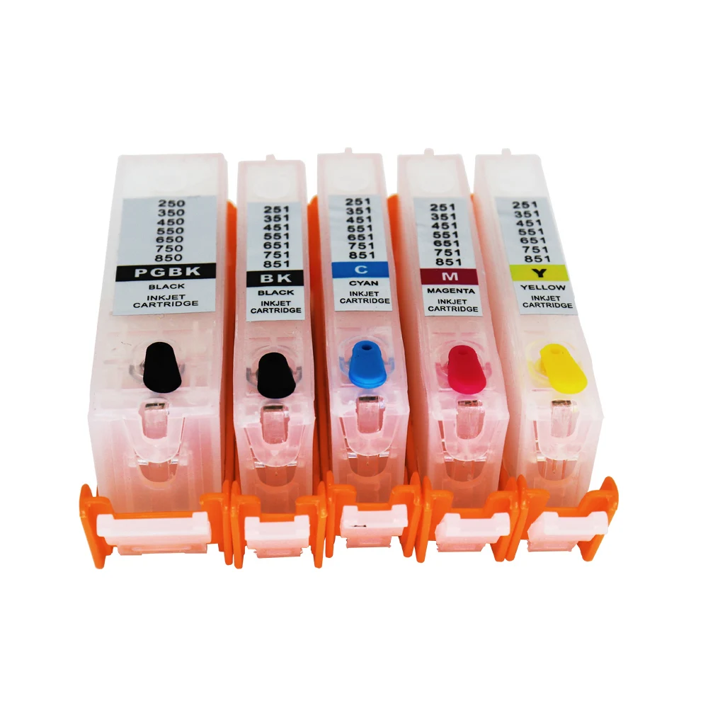 

5 цветов, многоразовые картриджи для принтера Canon PIXMA MG6340 MG7140 iP8740 MG7540 с чипами ARC, бесплатная доставка