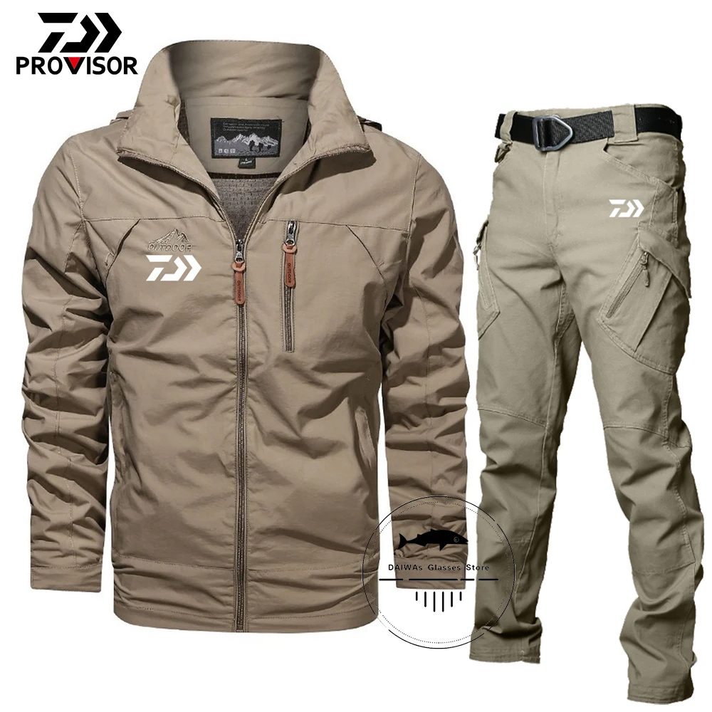 

Spring Autumn Waterproof Windproof Fishing Suit Set Men Thin Outdoor Daiwa Fishing Clothes Breathable Quick Dry Fishing Clothing