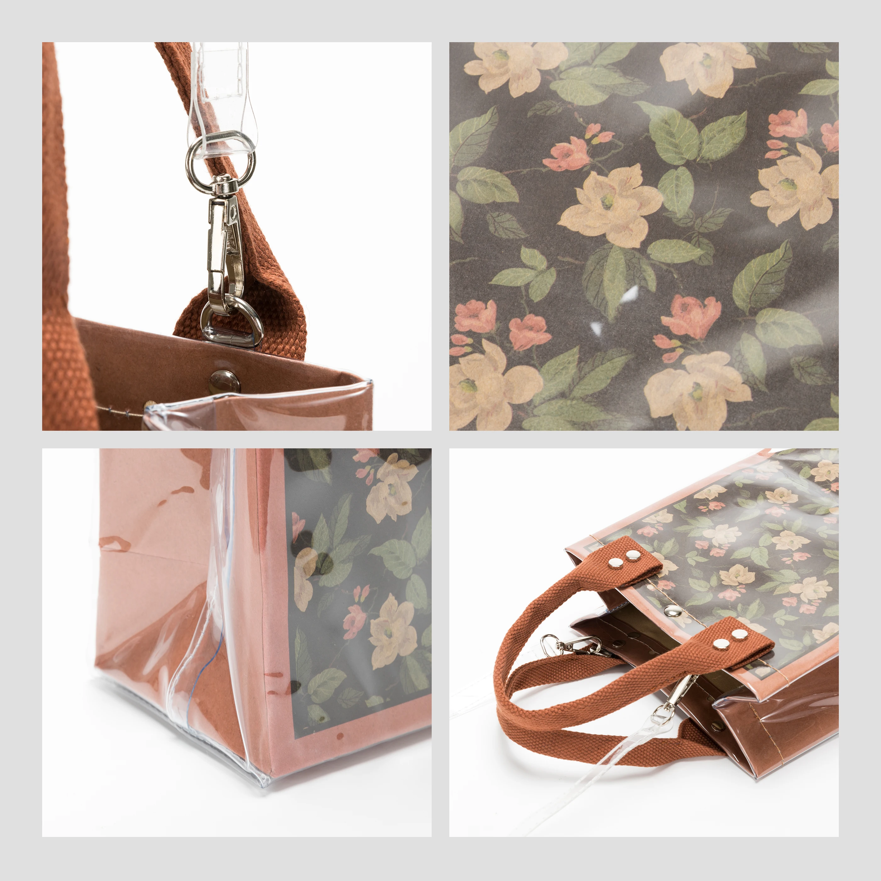 Сумка-тоут из крафт-бумаги с цветочным принтом MABULA сумка для покупок небольшой