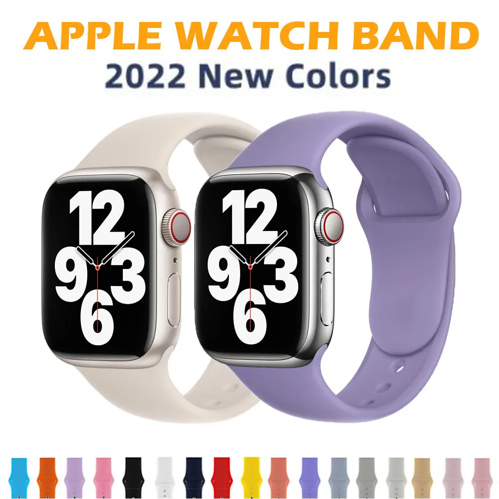 Ремешок силиконовый для Apple Watch Band 45 мм 44 41 браслет iWatch 40 38 42 Correa Series 7 6 SE 5 4 3 2 |