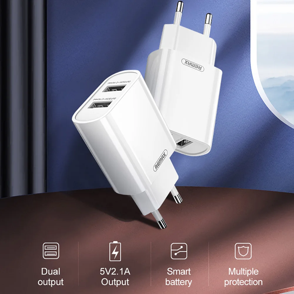 remax usb phone charger 2 ports adapter set 1m lightning cable for iphone 11 12 13 pro samsung xiaomi micro type c cord eu plug free global shipping