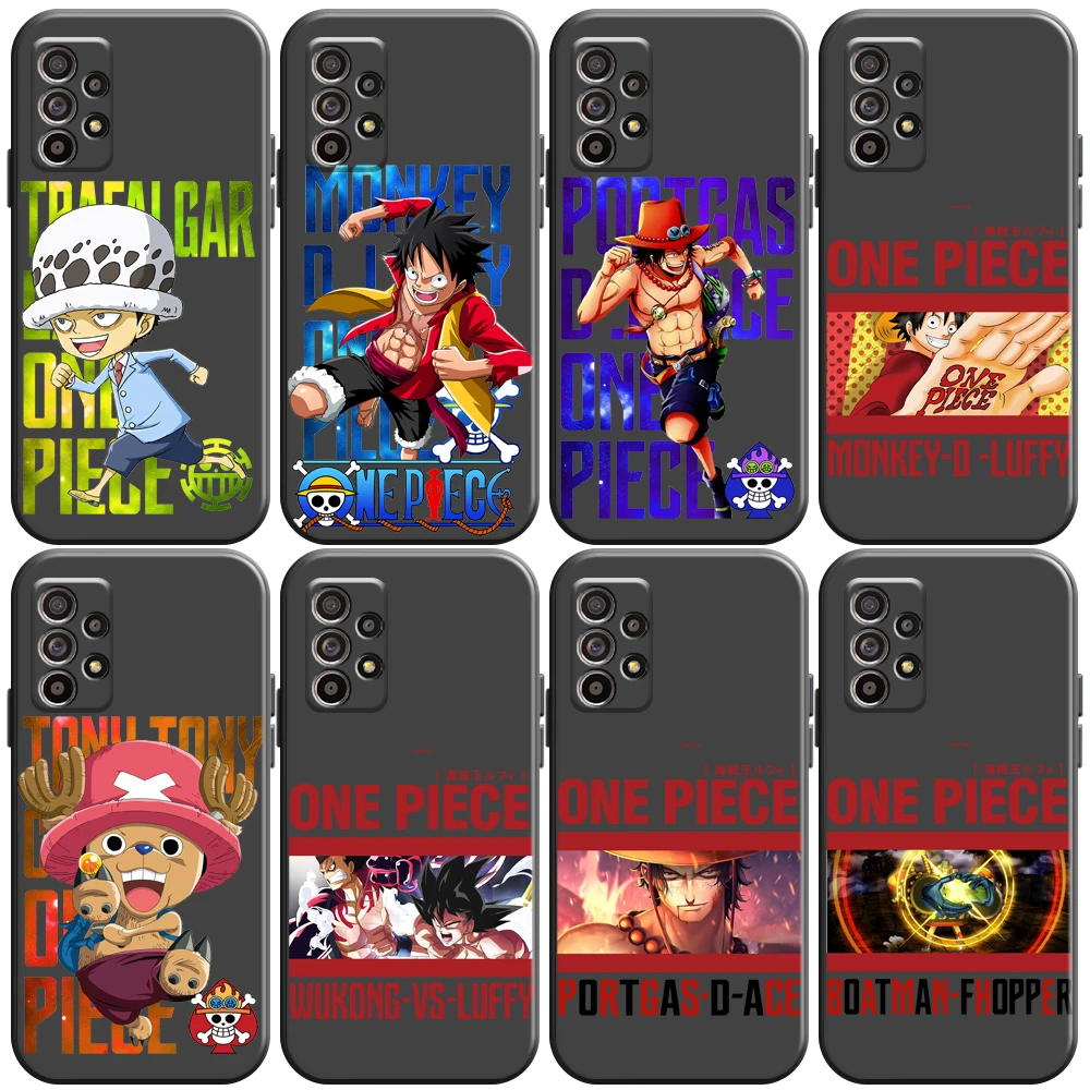 

Japanese Anime ONE PIECE Phone Case For Samsung Galaxy S8 S8 PLus S9 S9 Plus S10 S10E S10 Lite Plus 5G Black Liquid Silicon
