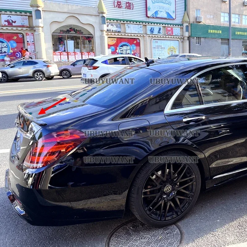 Для Mercedes S-class W222 4-дверный седан 2014 + S350 S400 S450 S500 S600 Abs яркий черный спойлер стильная