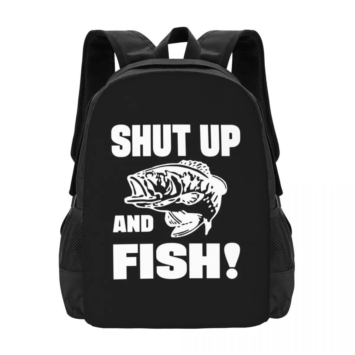 

SHUT UP & FISH Simple Stylish Student Schoolbag Waterproof Large Capacity Casual Backpack Travel Laptop Rucksack