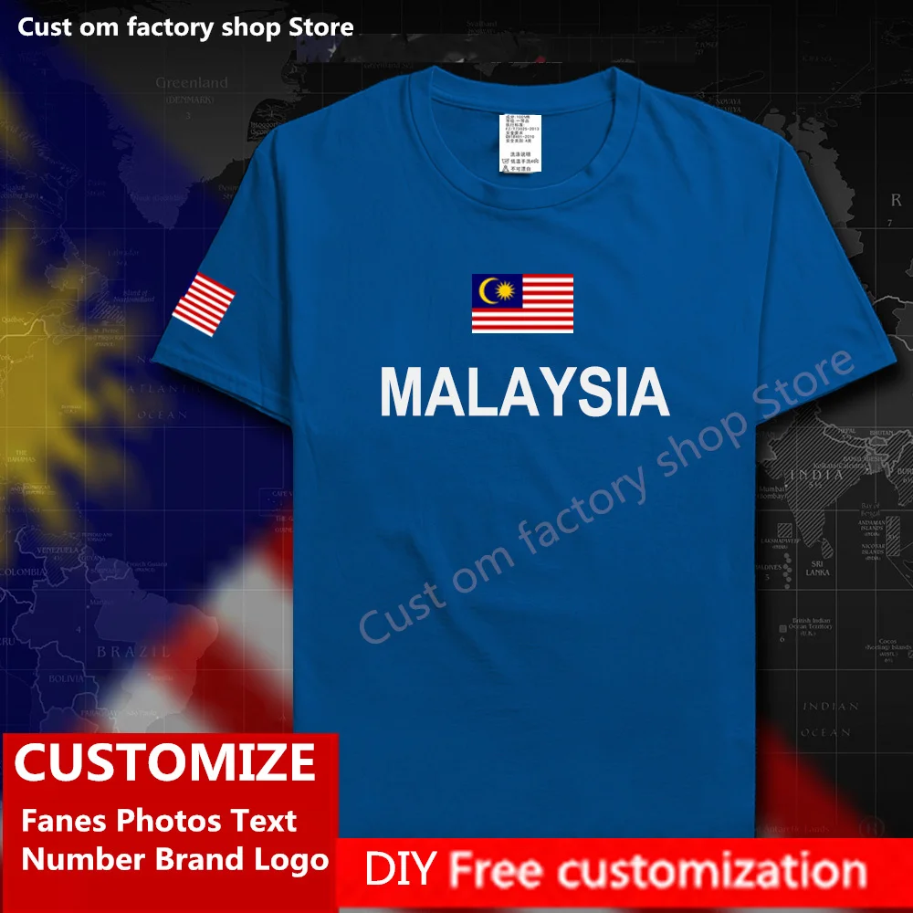 

Malaysia Cotton T shirt Custom Jersey Fans DIY Name Number Brand LOGO High Street Fashion Hip Hop Loose Casual T-shirt MY