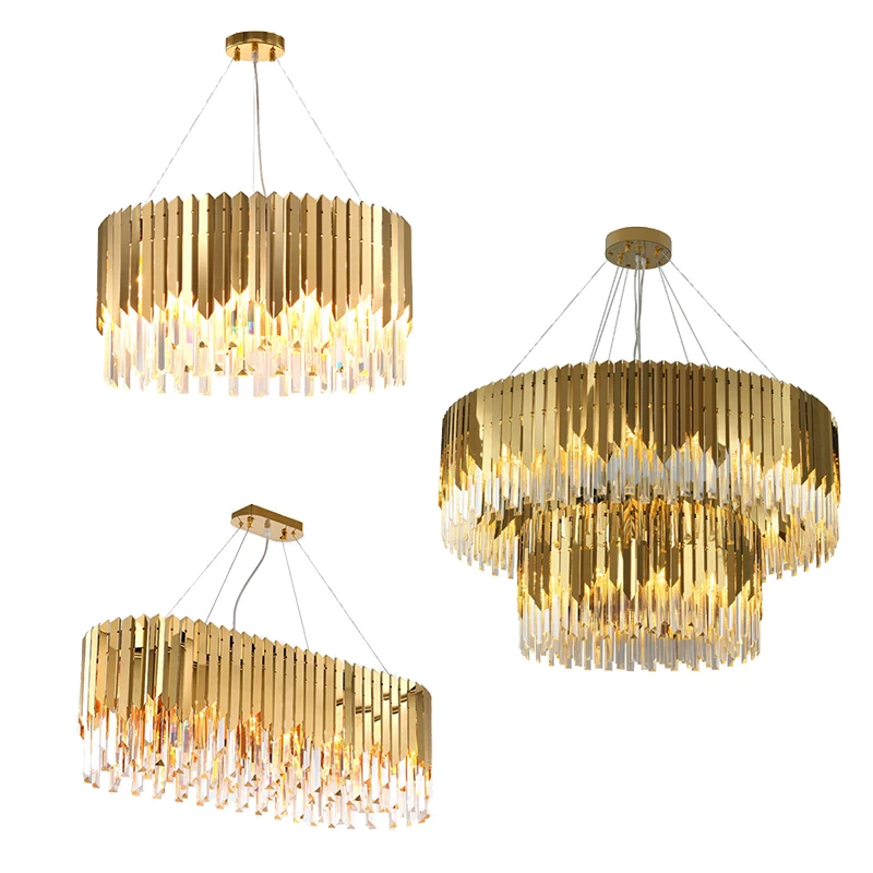 

Post-modern Gold Luxury Pendant Lights Lustres Remote Control Dimmable LED Hanging Lamps for Ceiling Home Decor for Living Room