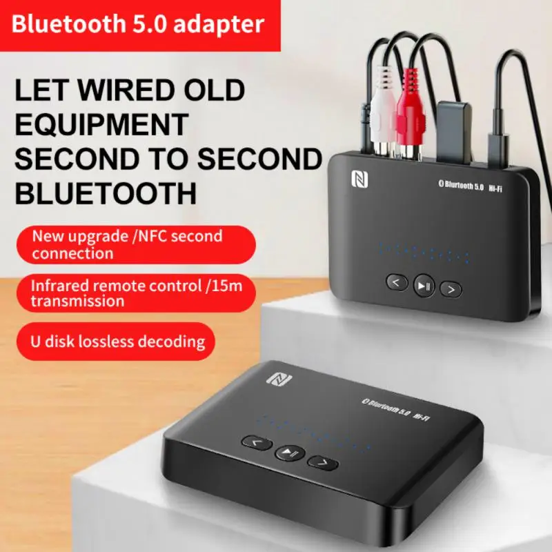 

T10 AUX Interface 3.5m Transfer Old-fashioned Speaker Amplifier Stereo Music Audio Wireless Adapter NFC5.0 Blue-tooth Receiver