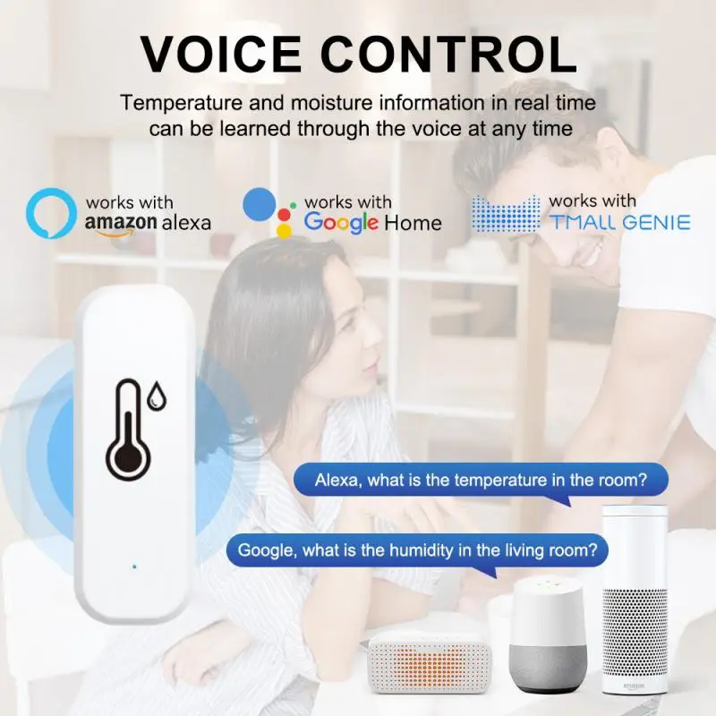 Крытый гигрометр термометр Tuya Wi-Fi умный датчик температуры и влажности детектор