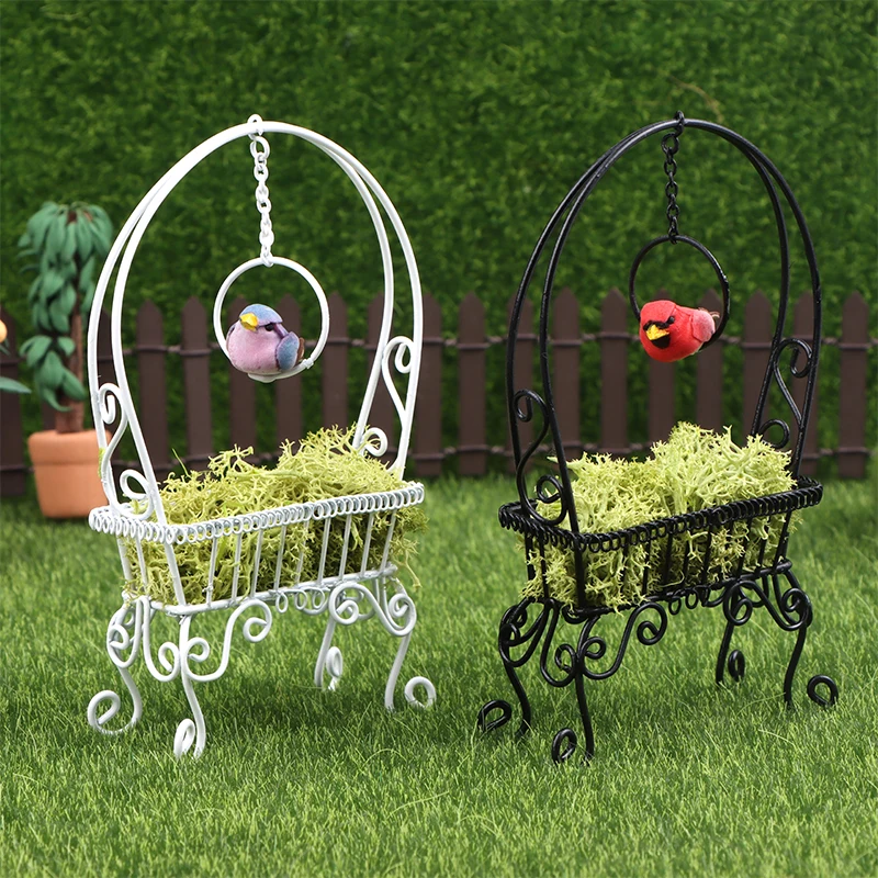 1:6 1:12 миниатюрный металлический Цветочный стеллаж для кукольного домика