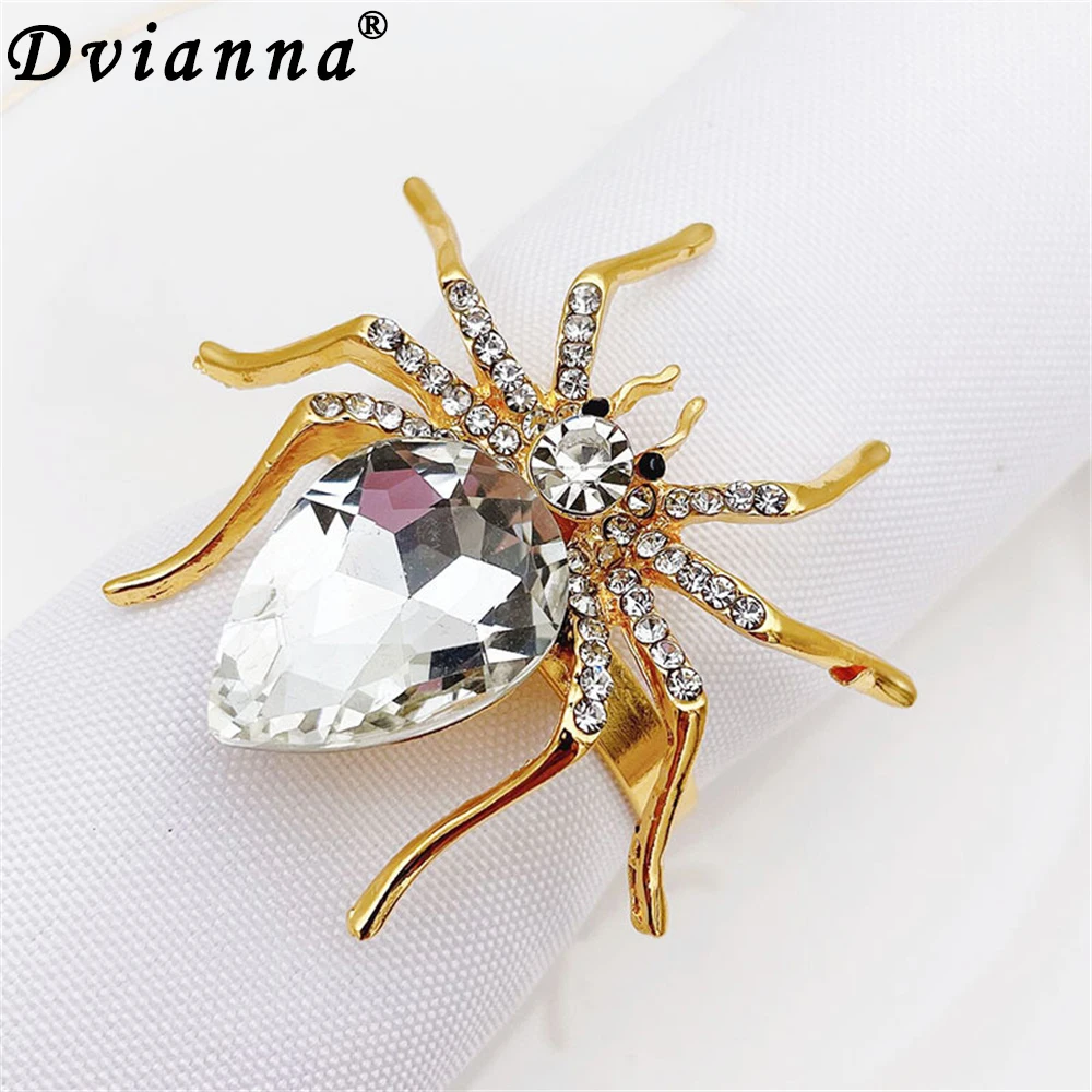 

Dvianna 6Pcs Spider Napkin Rings Halloween Napkin Ring Holders for Halloween Party Themed Gatherings Dinners Decor HWD47