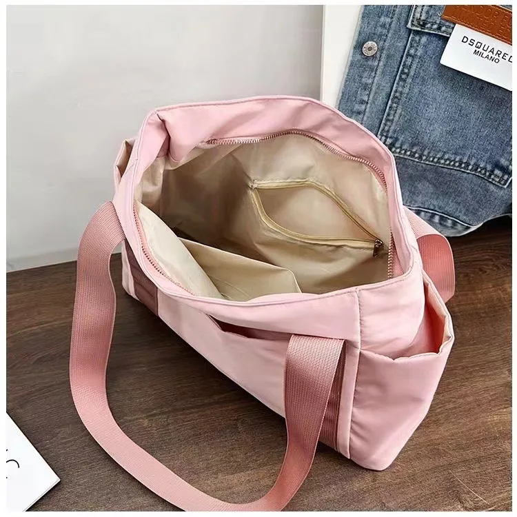 2023 New Handbag Japanese Solid Color Tote Shoulder Bag Casual Simple Mommy Goes Out To Pack Canvas Handbag.