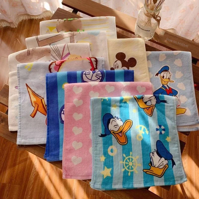 Disney Mickey Mouse Minnie CartoonCotton Towel Donald Duck Adult Boy Girl Kids Baby Soft Water-Absorbing Quickdrying Face Towel