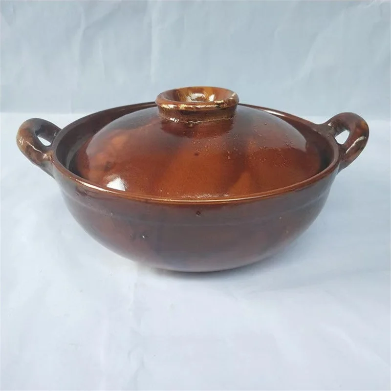 

1.9L 1L Chinese Style Red Glaze Earthen Cooking Casserole Hong Kong Guangdong Soup Rice Porridge Pot Clay Stewpan Pan