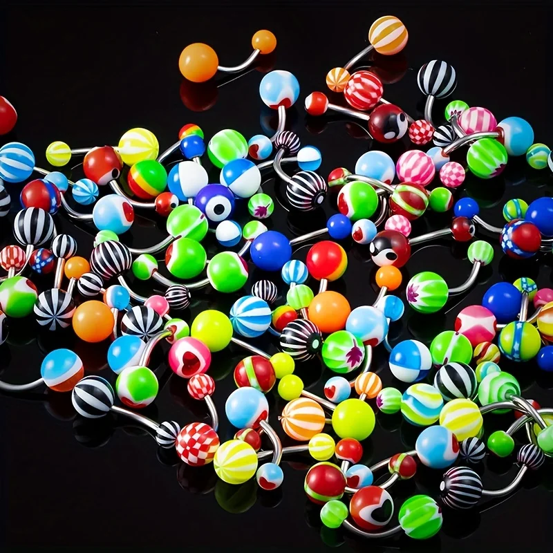 25 шт. различные варианты акриловых шариков для пупка Кольца пирсинга красочные