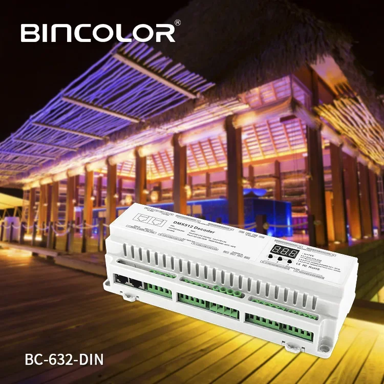 DC 12В-24В 3A * 32CH 40CH DIN Rail DMX декодер CV PWM RJ45 8-bit 16-битный DMX512/1990 Одноцветный CCT RGB RGBW