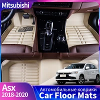 3pcs leather car floor mat car styling interior accessories mat floor carpet floor liner for mitsubishi asx 2018 2020