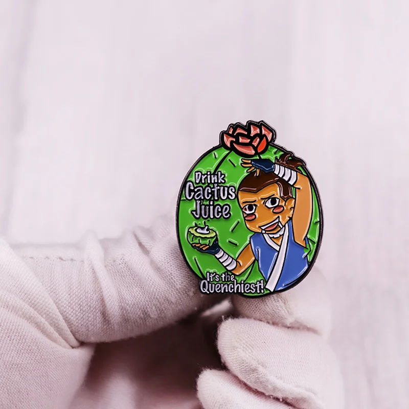 Напишите кактус сок Sokka рюкзак с нашивками эмалевые булавки Аватар Last airbдеры