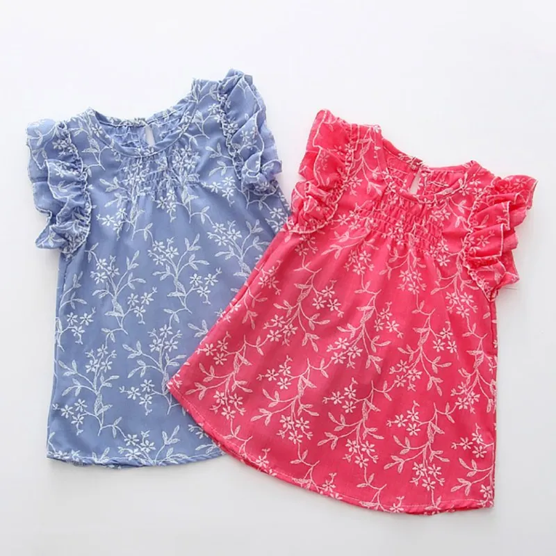 Повседневное летнее хлопковое платье Juba с цветочным принтом для девочек без