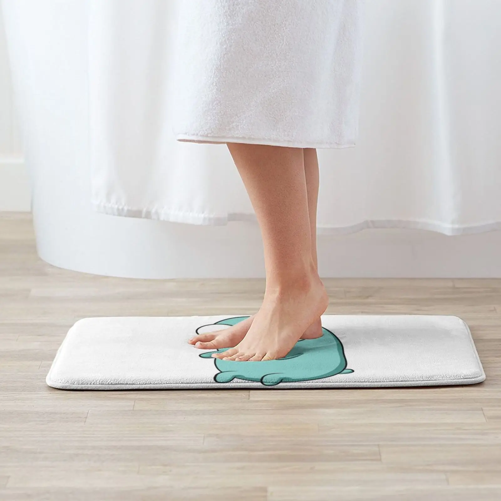 The Go Gopher: минималистичный зеленый сидящий коврик Gopher (белый) нескользящий