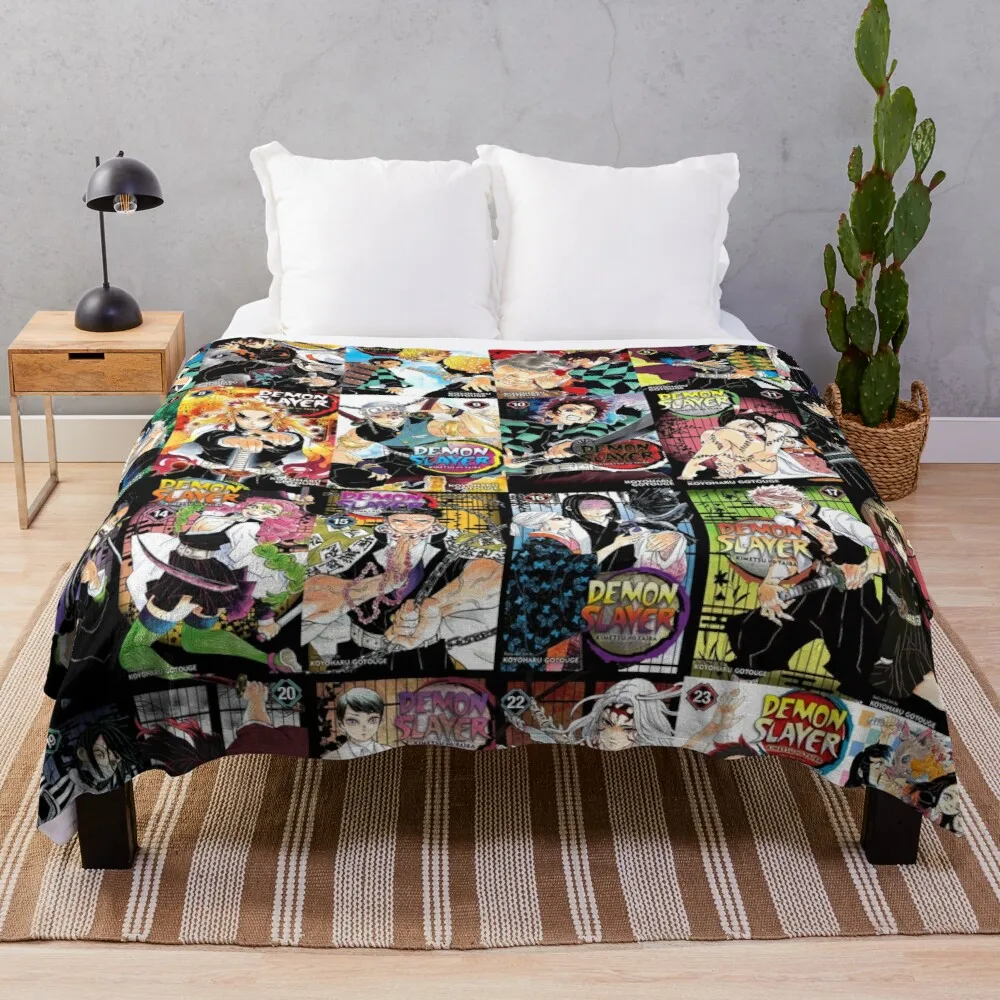 

Home Decor Aesthetic Blanket Demon Slayer All Manga Covers Bunk Beds Sofa Throw Blankets