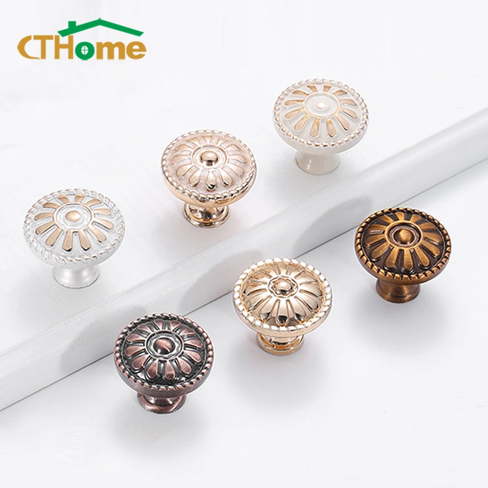 

Kitchen Cabinet Knobs Single Hole Cupboard Door Zinc Alloy Handles Retro Bronze Nordic Wardrobe Furniture Drawer Pulls Hardware