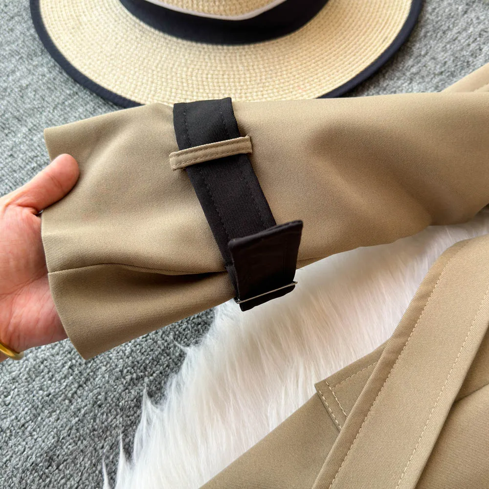 Женская зимняя новая свободная ветровка средней длины с цветными блоками