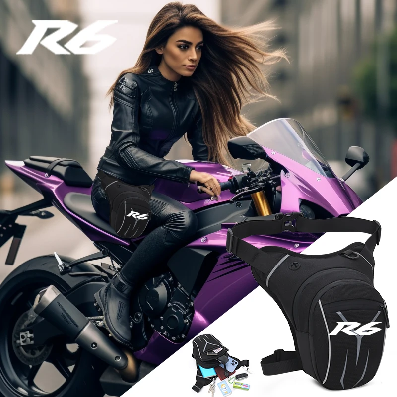 

For Yamaha YZFR6 YZF R6 R6S 1999-2015 2005 2007 2010 Motorcycle Waterproof Drop Waist Leg Bag Thigh Belt Hip Bum Military