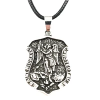 nostalgia archangel saint michael slay dragon shield protect us amulet talisman prayer medal religious necklace